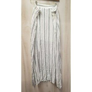 Love Fire Maxi Skirt, Womens 3X, White Black Striped, Front Slits, Short Lining